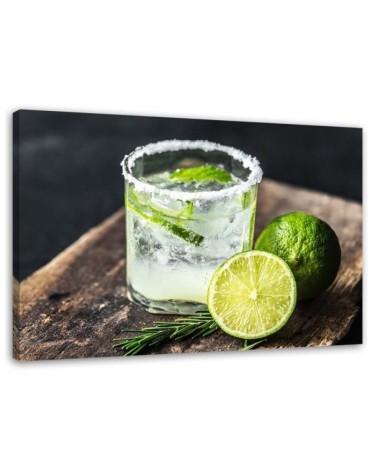 Leinwandbild - Erfrischungsgetränk mit Limette | Feeby