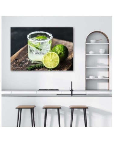 Leinwandbild - Erfrischungsgetränk mit Limette | Feeby