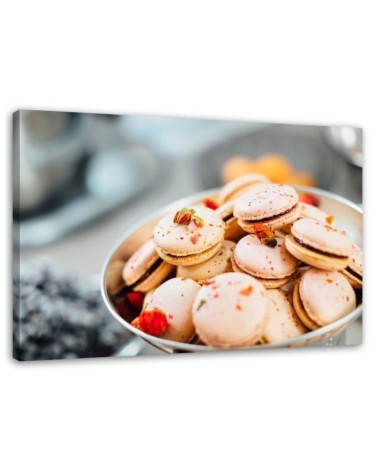 Wall Canvas prints for the kitchen - Rose macarons | FEEBY