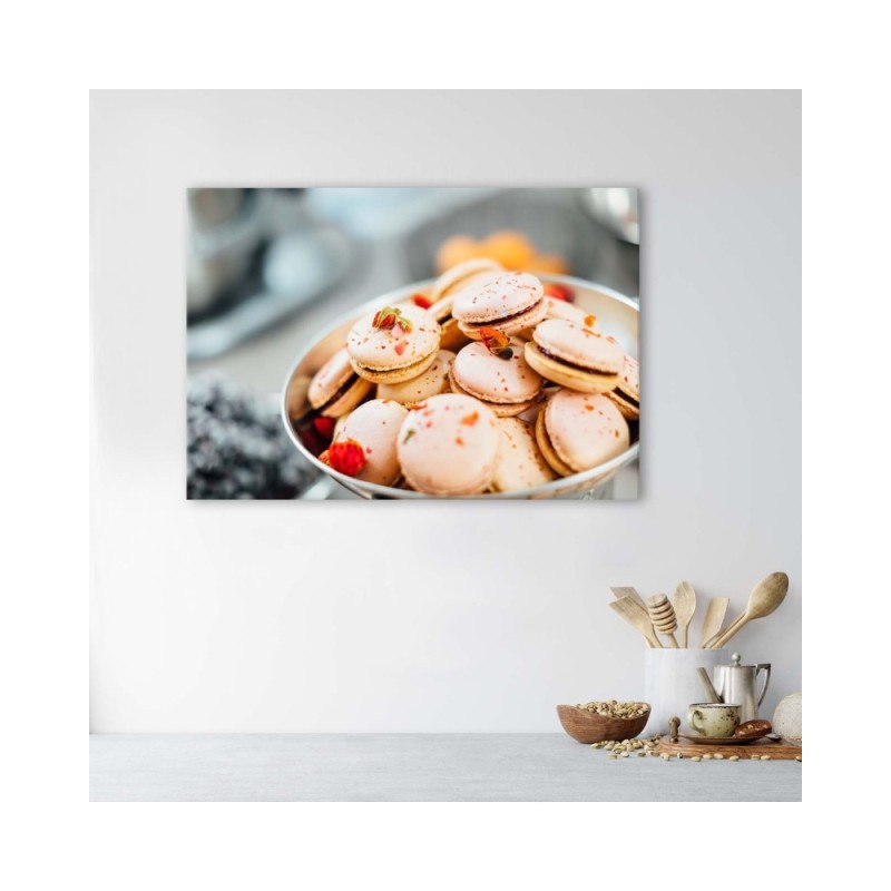 Leinwandbild modern - Rosen-Macarons | Feeby