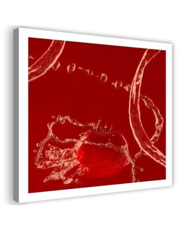 Decorative Canvas painting for the kitchen - Tomato in a trickle of water | FEEBY