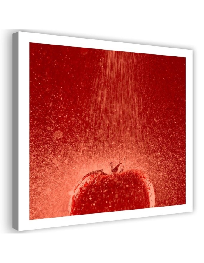 Modernes Wandbild - Tomate unter einem Wasserstrahl | Feeby