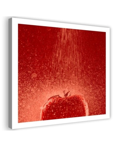 Modernes Wandbild - Tomate unter einem Wasserstrahl | Feeby