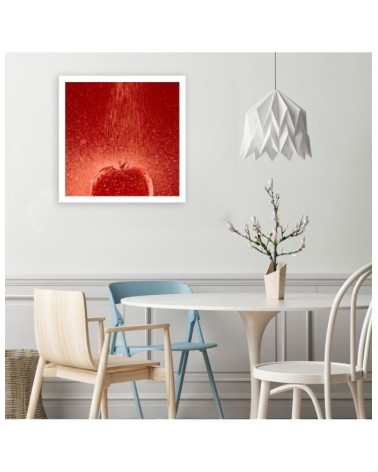 Modernes Wandbild - Tomate unter einem Wasserstrahl | Feeby