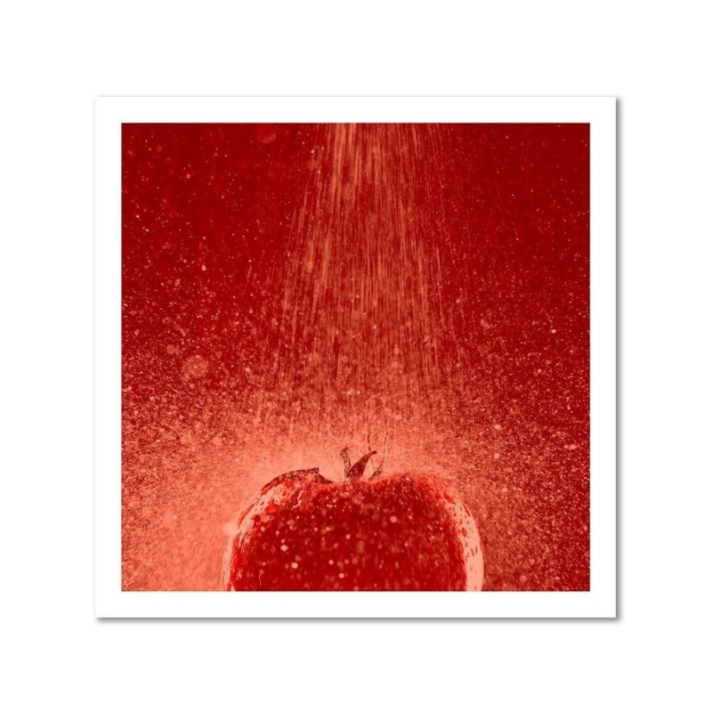 Modernes Wandbild - Tomate unter einem Wasserstrahl | Feeby