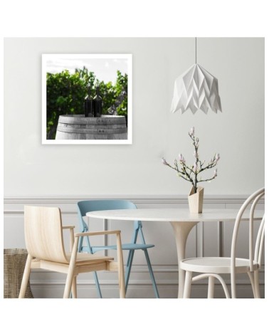 Bild auf Leinwand - Weinflaschen auf einem Fass | Feeby