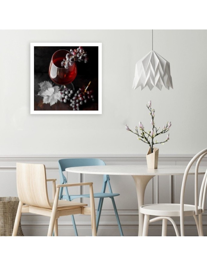 Canvas print for the kitchen - Wine glass and grapes | FEEBY