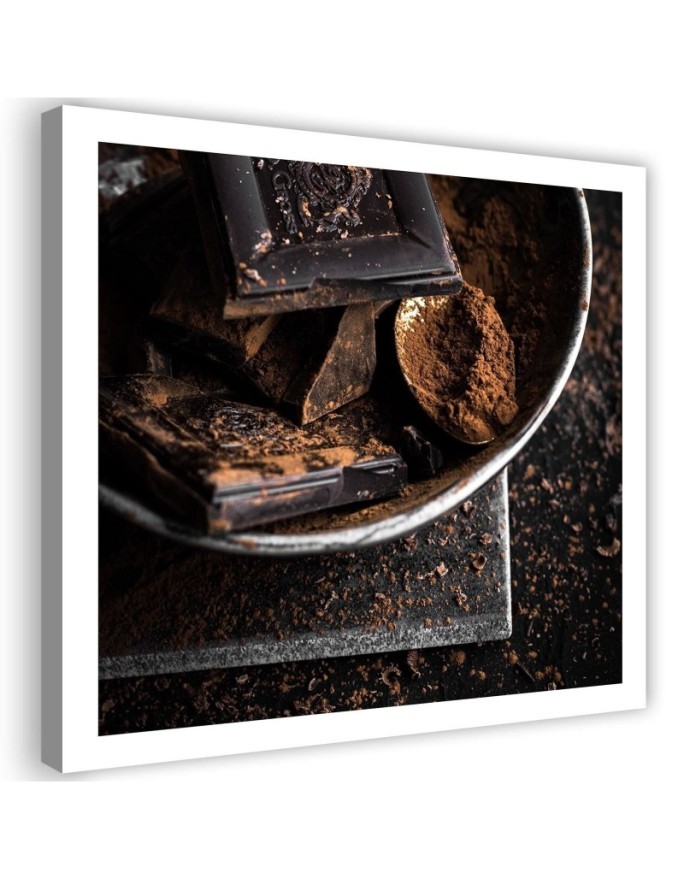Bild auf Leinwand - Dunkle Schokolade und Kakao | Feeby