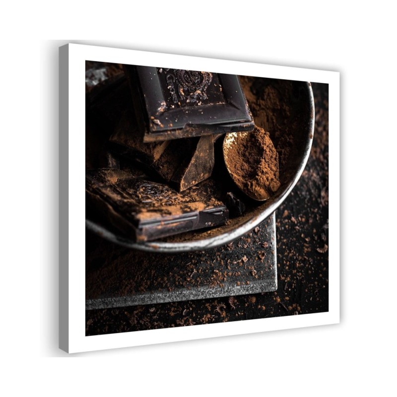Bild auf Leinwand - Dunkle Schokolade und Kakao | Feeby
