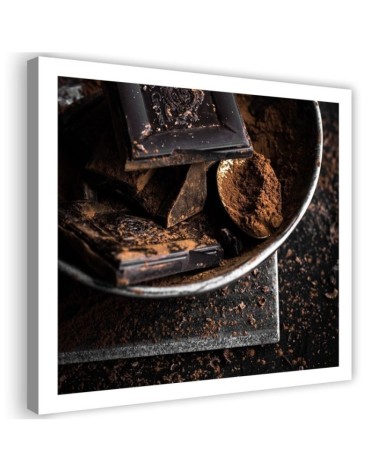 Bild auf Leinwand - Dunkle Schokolade und Kakao | Feeby