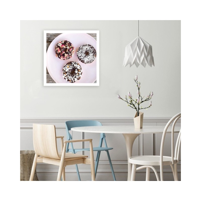 Modernes Wandbild - Donuts auf einem Teller | Feeby