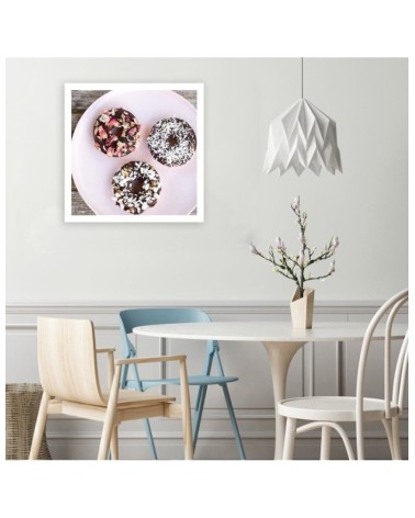 Modernes Wandbild - Donuts auf einem Teller | Feeby