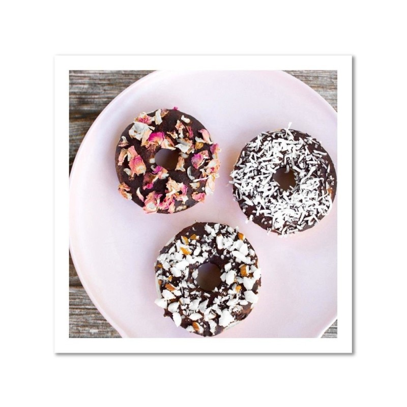 Modernes Wandbild - Donuts auf einem Teller | Feeby