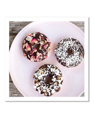 Modernes Wandbild - Donuts auf einem Teller | Feeby