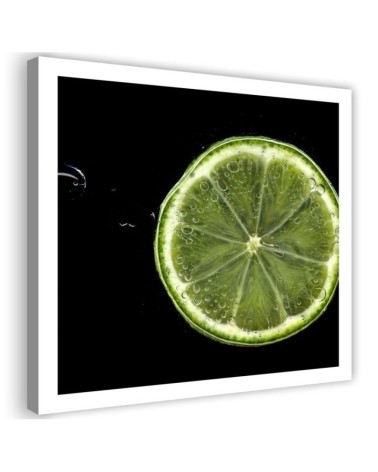 Wall art painting for the kitchen - Slice of lime geen| FEEBY