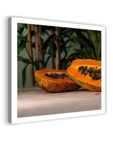 Wall art painting for the kitchen - Two halves of papaya | FEEBY