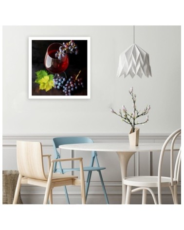 Leinwandbild - Rotwein und Weintrauben | Feeby