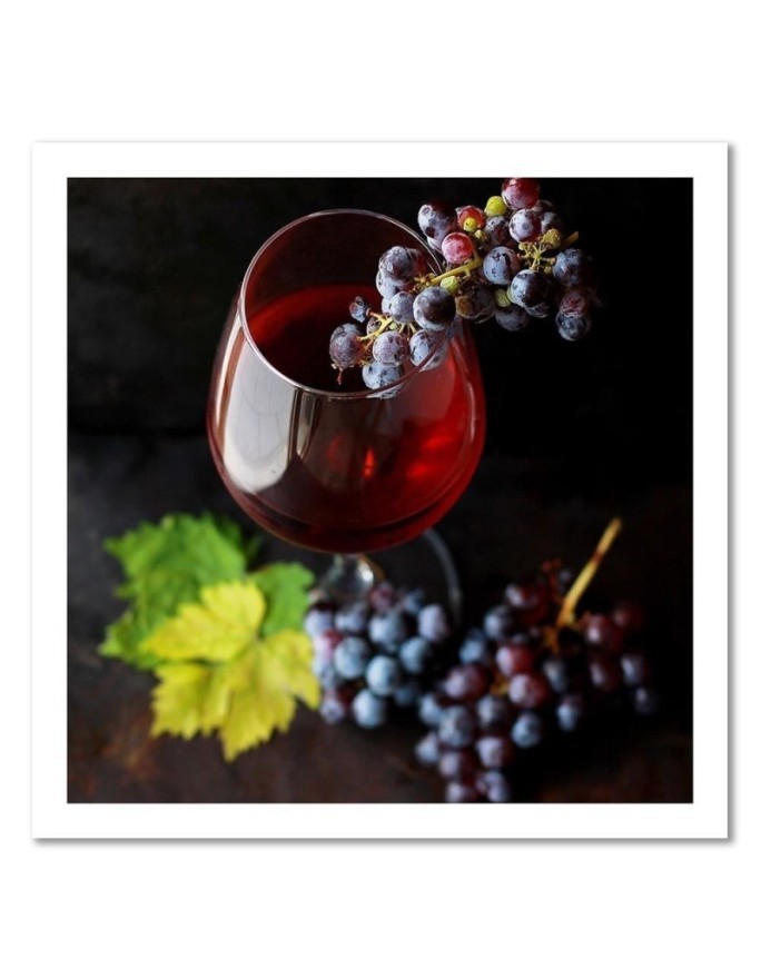 Obrazy do kuchni - Czerwone wino i winogrona | FEEBY