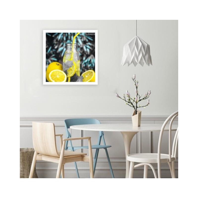 Wandbild für Wohnzimmer - Getränk und Zitronen | Feeby