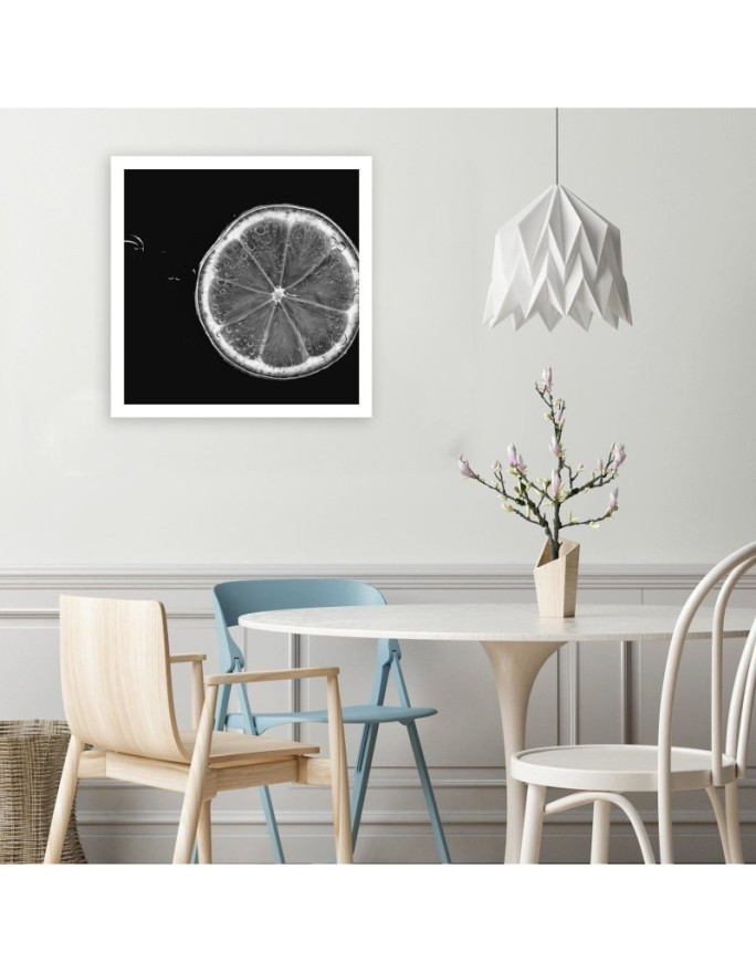 Obraz na ścianę do kuchni - Plaster cytryny czarno-biały | FEEBY