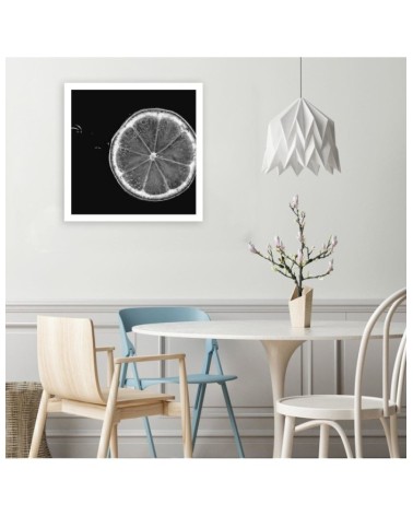 Modernes Wandbild - Zitronenscheibe schwarz und weiß | Feeby