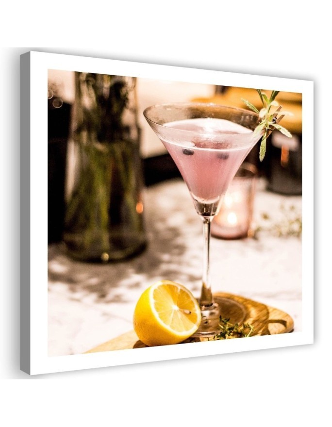 Designerskie obrazy dla domu - Kieliszek z różowym drinkiem | FEEBY
