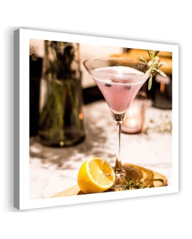 Designer Canvas prints for the home - Glass with pink drink | FEEBY