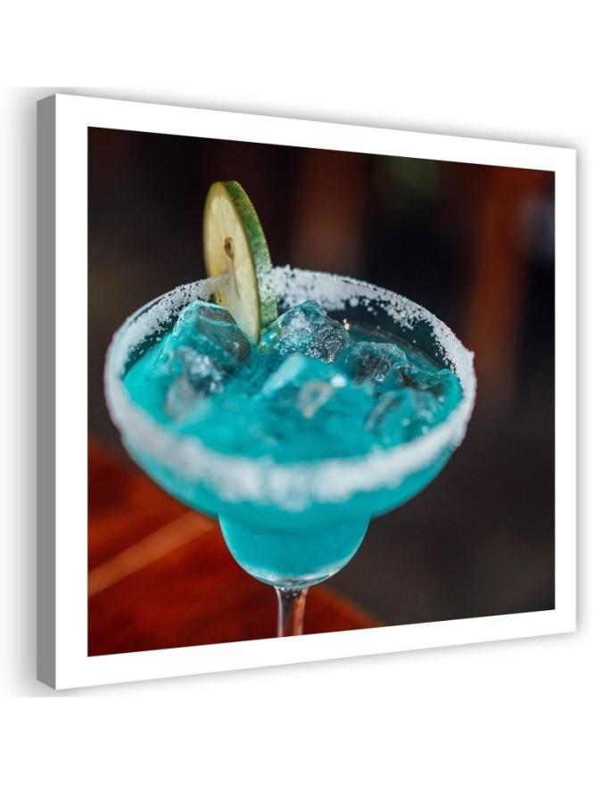 Leinwandbild - Blaues Trinkglas | Feeby