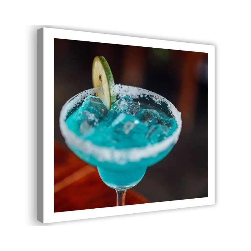 Leinwandbild - Blaues Trinkglas | Feeby