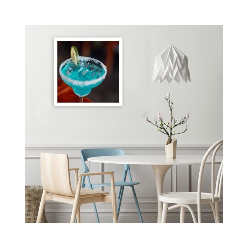 Leinwandbild - Blaues Trinkglas | Feeby