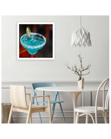 Leinwandbild - Blaues Trinkglas | Feeby