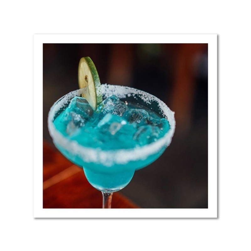 Leinwandbild - Blaues Trinkglas | Feeby