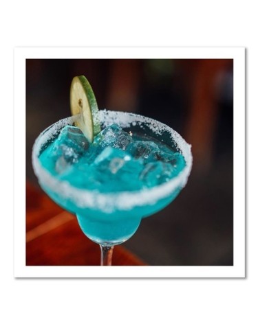 Leinwandbild - Blaues Trinkglas | Feeby