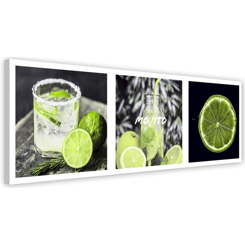 Leinwandbild modern - Set mit grüner Zitrone | Feeby