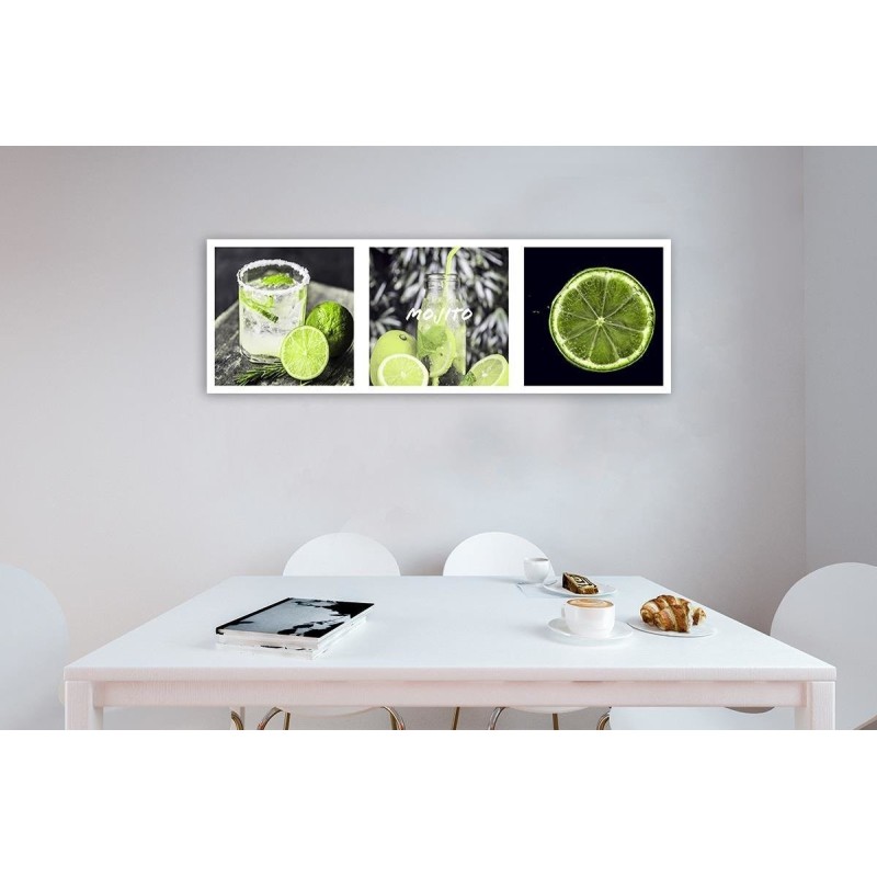 Leinwandbild modern - Set mit grüner Zitrone | Feeby