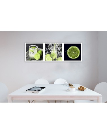 Leinwandbild modern - Set mit grüner Zitrone | Feeby