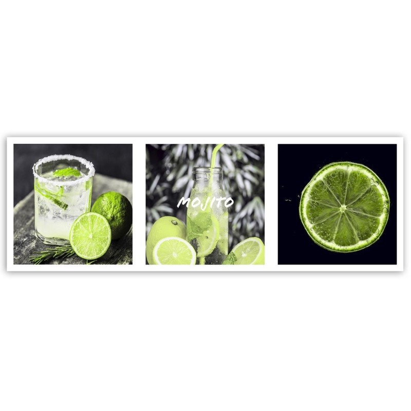 Leinwandbild modern - Set mit grüner Zitrone | Feeby