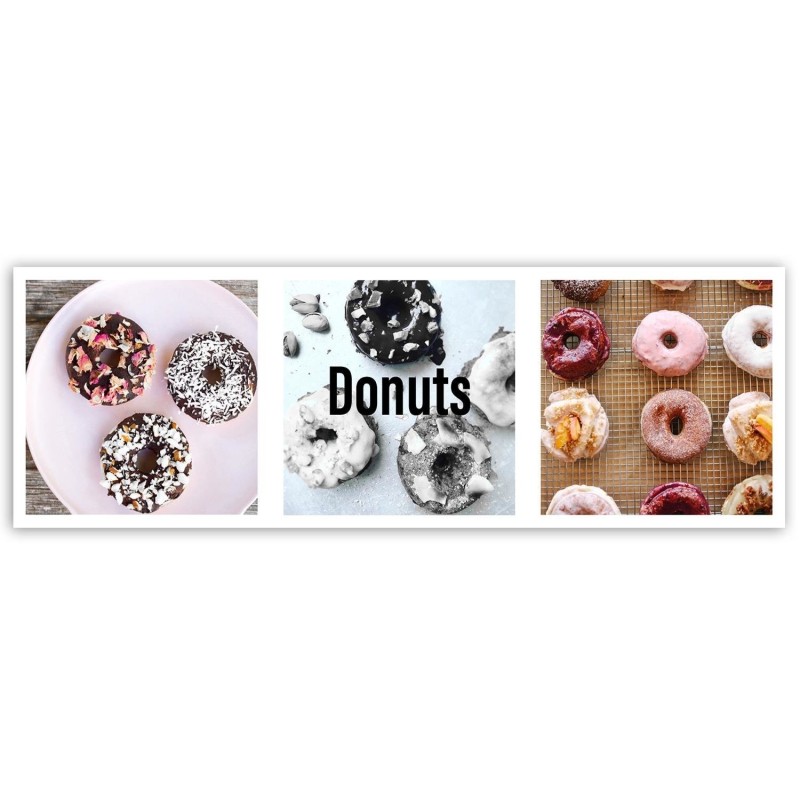 Modernes Wandbild - Bunte Donuts - Set | Feeby
