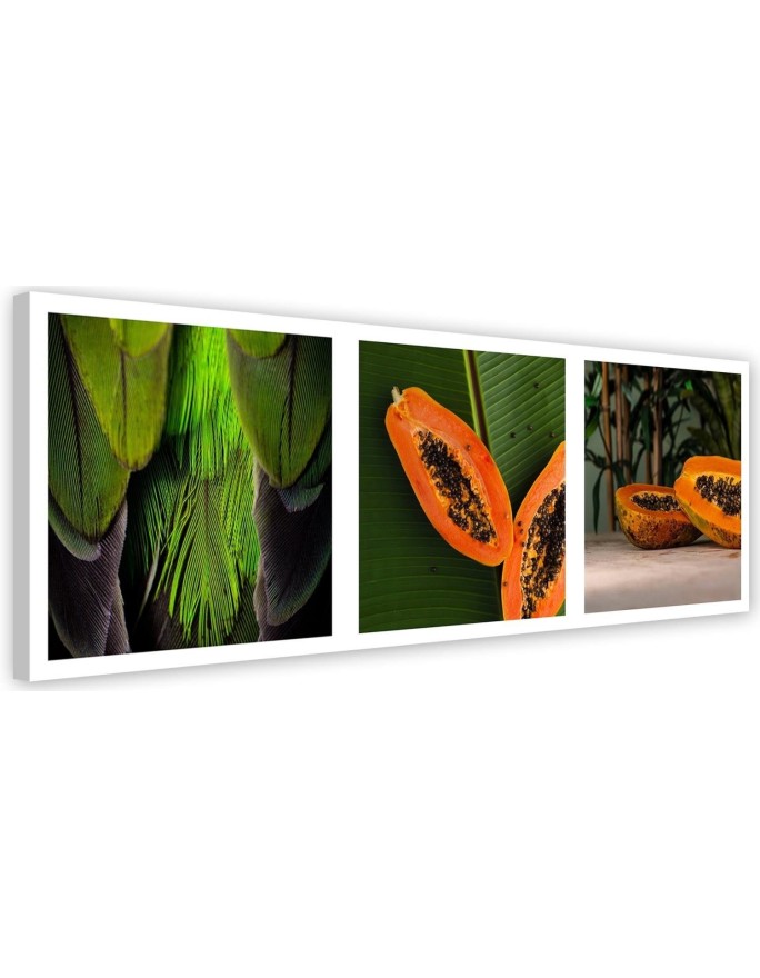 Dekoratives Leinwandbild - Saftige Papaya - Satz | Feeby