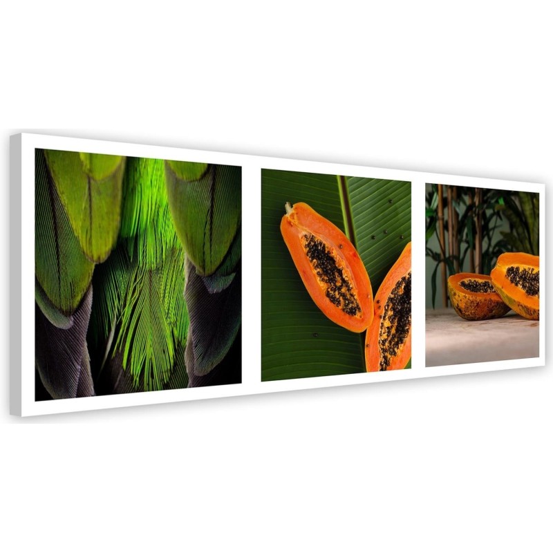Dekoratives Leinwandbild - Saftige Papaya - Satz | Feeby