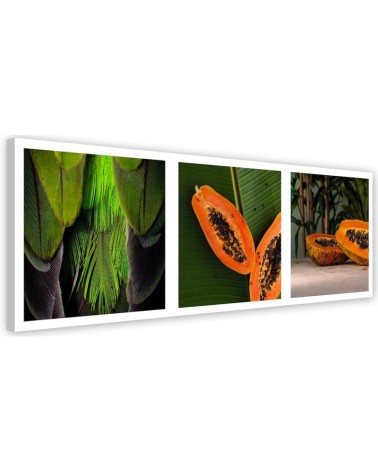 Dekoratives Leinwandbild - Saftige Papaya - Satz | Feeby