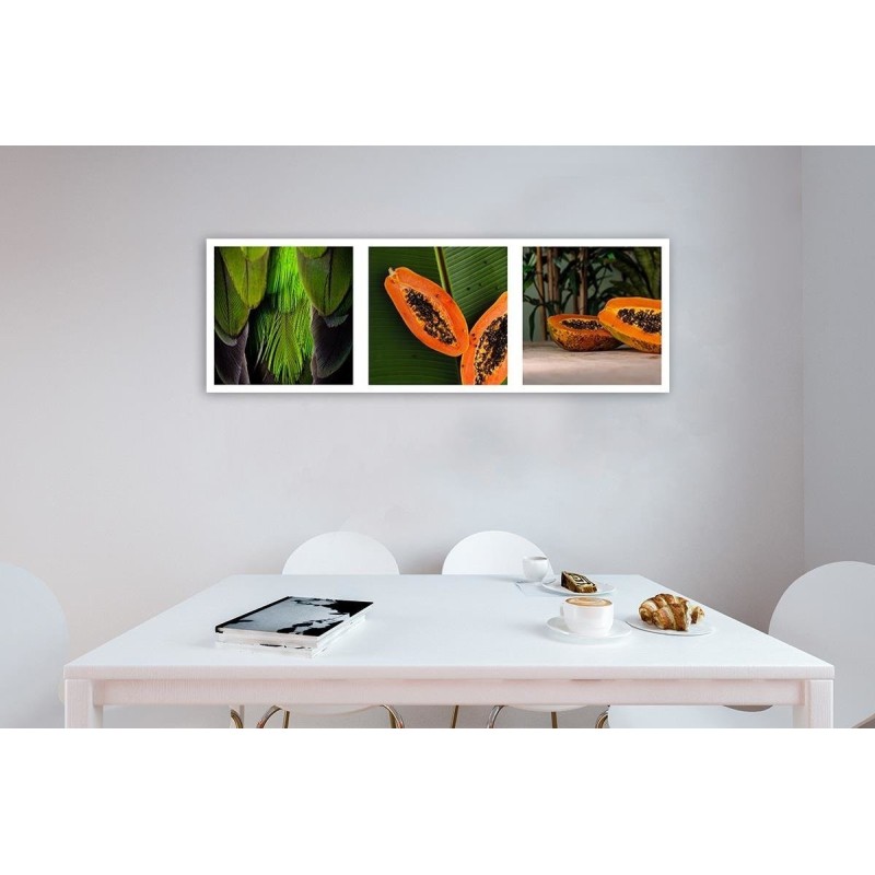 Dekoratives Leinwandbild - Saftige Papaya - Satz | Feeby