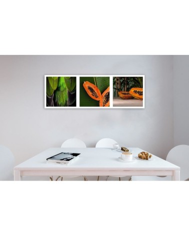 Dekoratives Leinwandbild - Saftige Papaya - Satz | Feeby