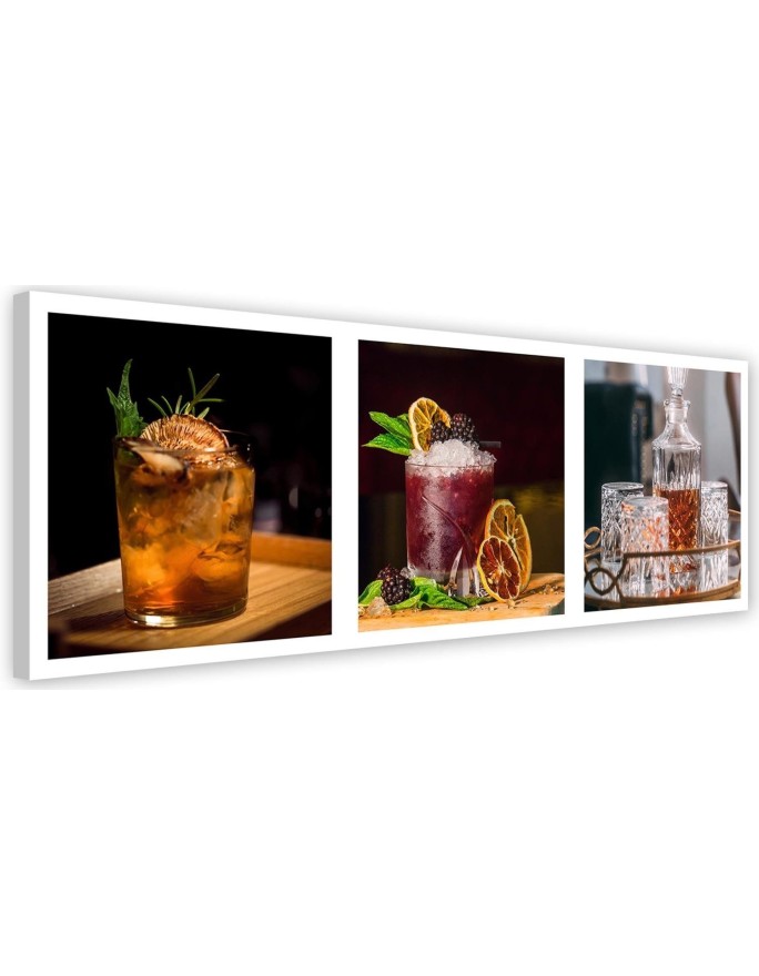 Obraz ścienny do baru lub pubu - Drinki i whisky zestaw | FEEBY