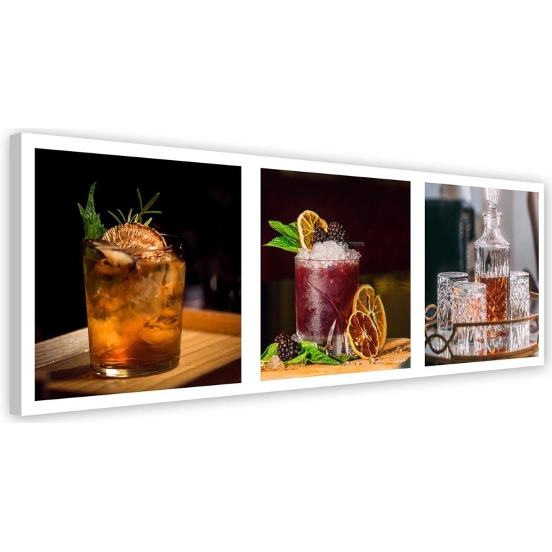 Obraz ścienny do baru lub pubu - Drinki i whisky zestaw | FEEBY