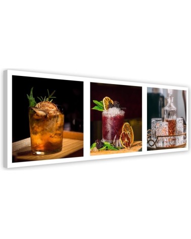 Obraz ścienny do baru lub pubu - Drinki i whisky zestaw | FEEBY