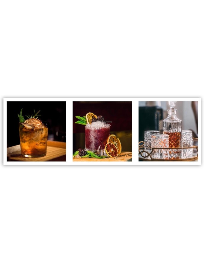 Obraz ścienny do baru lub pubu - Drinki i whisky zestaw | FEEBY