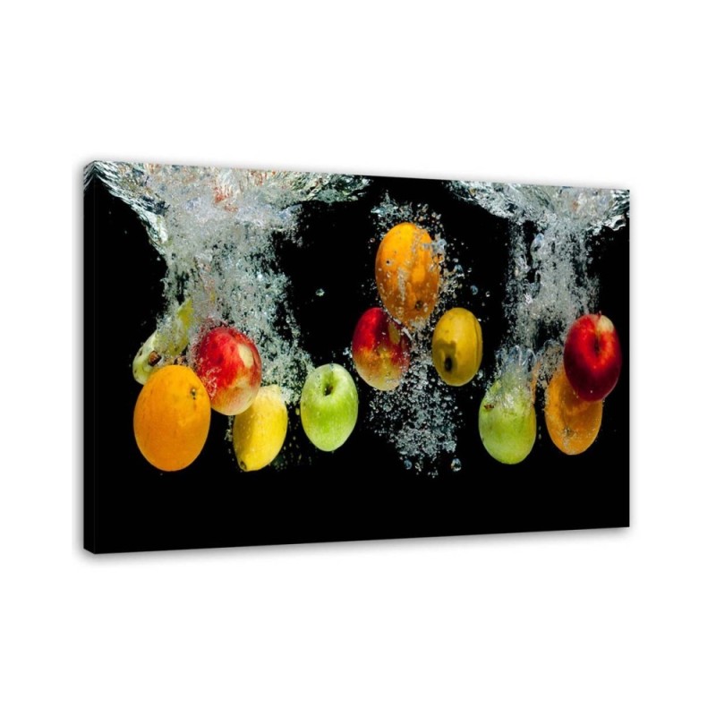 Leinwandbild - Frisches Obst im Wasser | Feeby