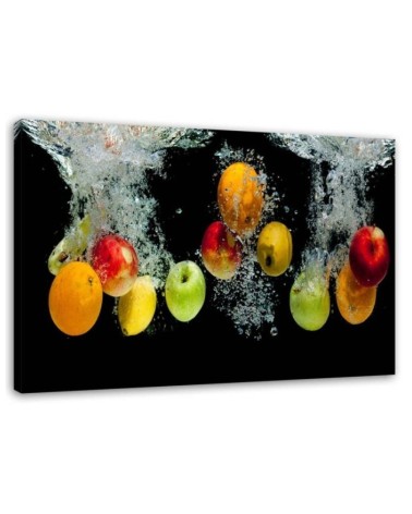 Leinwandbild - Frisches Obst im Wasser | Feeby
