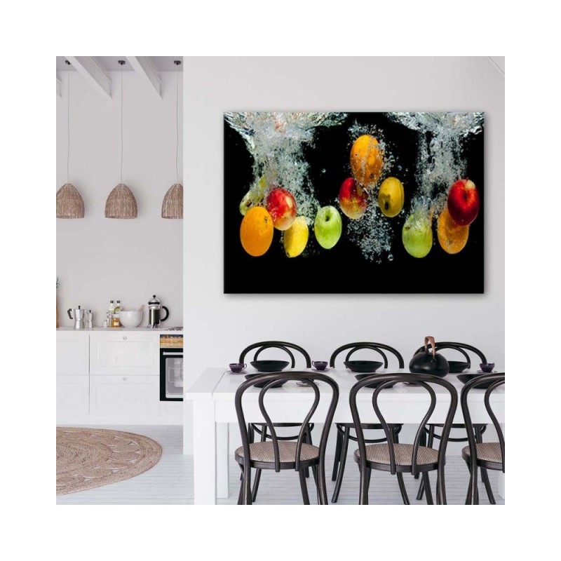 Leinwandbild - Frisches Obst im Wasser | Feeby